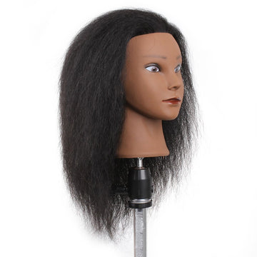 Mannequin Head Styling Hairdresser Training Styling Head Beauty Dummy Head Doll Head Natural Black